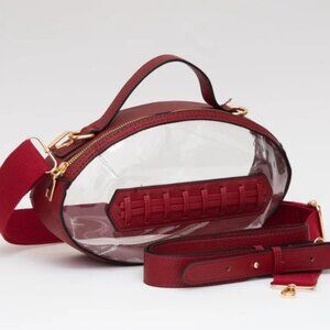Burgundy Clear Stadium Approved Bag Game Day Crossbody Purse for Football Events
